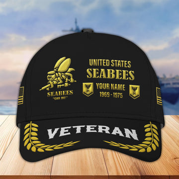 US Seabees Custom Embroidered Hats VPVC307209, Gifts For Seabees Veteran, Best Gifts On Father's Day, Armed Forces Day, Independence Day, Veterans Day.
