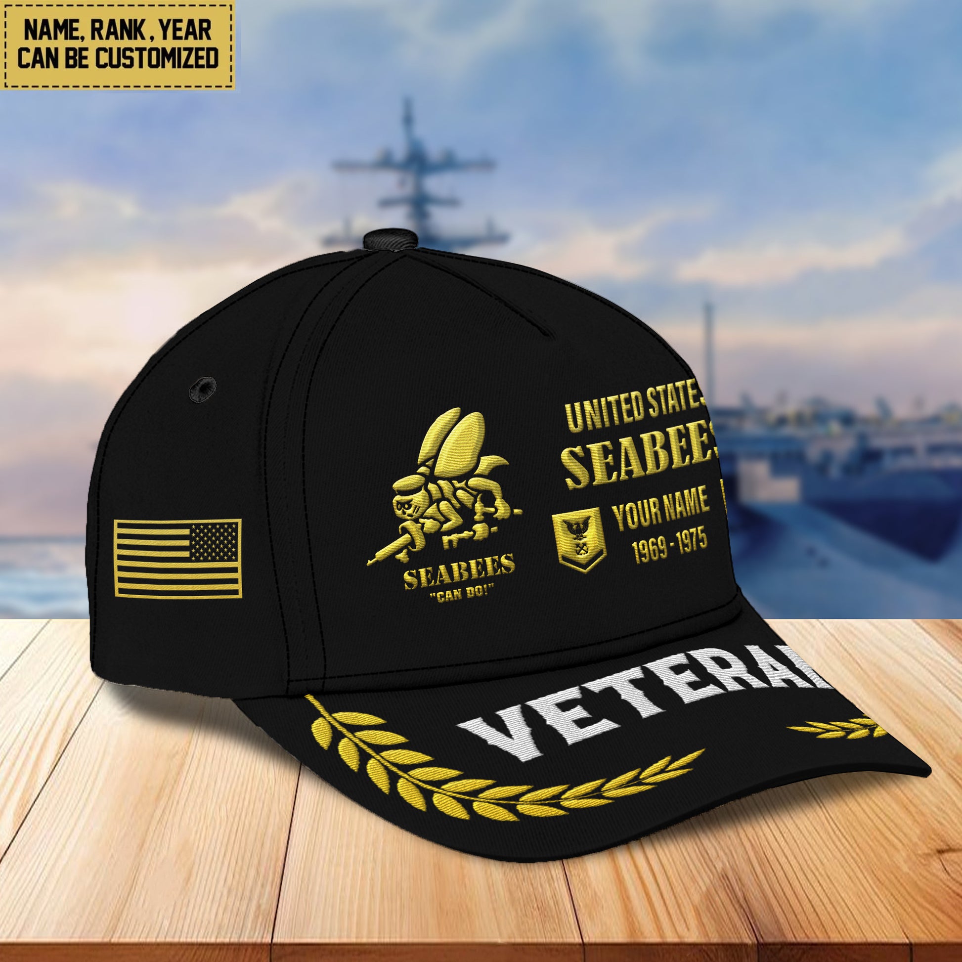 US Seabees Custom Embroidered Hats VPVC307209, Gifts For Seabees Veteran, Best Gifts On Father's Day, Armed Forces Day, Independence Day, Veterans Day.