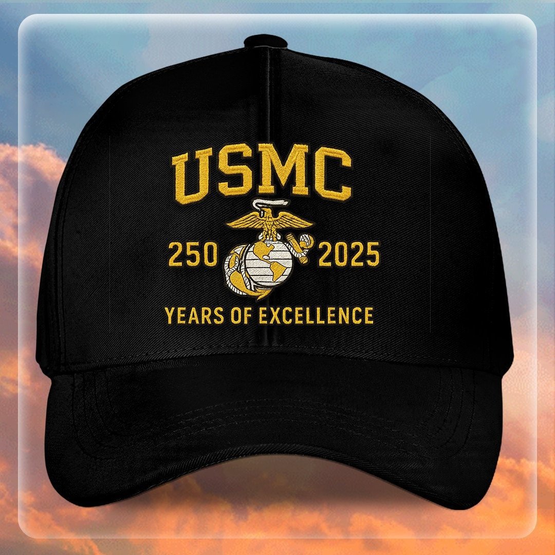 Premium USMC Embroidered Hats VPVC307831, 250th Anniversary Marine Corps Hat, Gifts For Marine Veteran, Gifts On Father's Day, Veterans Day.