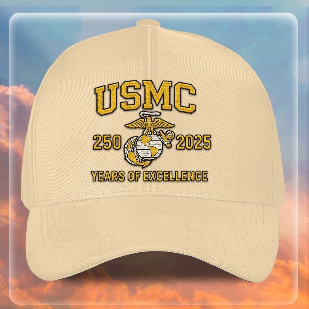 Premium USMC Embroidered Hats VPVC307832, 250th Anniversary Marine Corps Hat, Gifts For Marine Veteran, Gifts On Father's Day, Veterans Day.