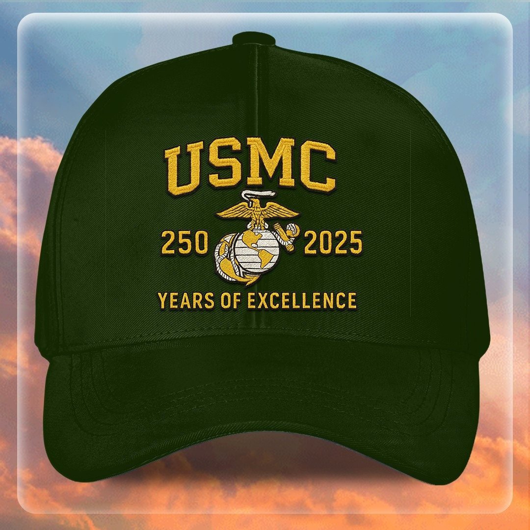 Premium USMC Embroidered Hats VPVC307833, 250th Anniversary Marine Corps Hat, Gifts For Marine Veteran, Gifts On Father's Day, Veterans Day.