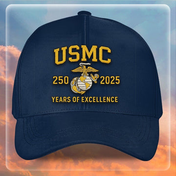 Premium USMC Embroidered Hats VPVC307834, 250th Anniversary Marine Corps Hat, Gifts For Marine Veteran, Gifts On Father's Day, Veterans Day.