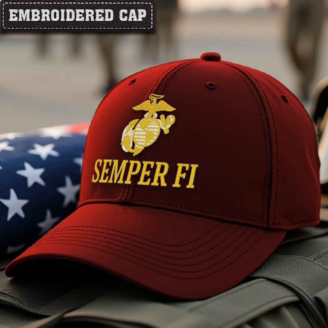 Premium USMC Embroidered Hats VPVC307839, Gifts For Marine Veteran, Gifts On Father's Day, Armed Forces Day, Independence Day, Veterans Day.