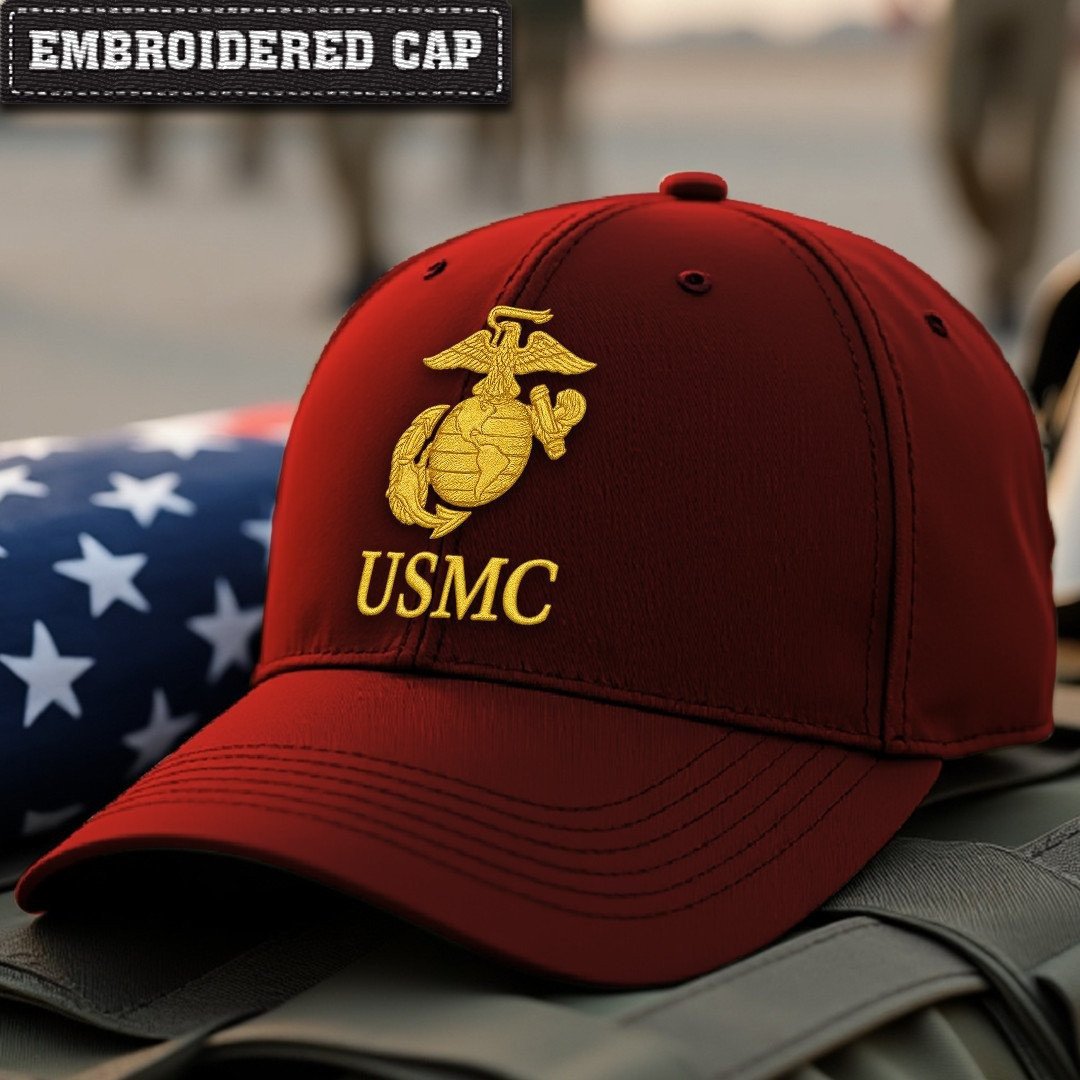Premium USMC Embroidered Hats VPVC307847, Gifts For Marine Veteran, Gifts On Father's Day, Armed Forces Day, Independence Day, Veterans Day.