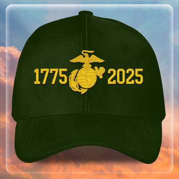 Premium USMC Embroidered Hats VPVC307850, 250th Anniversary Marine Corps Hat, Gifts For Marine Veteran, Gifts On Father's Day, Veterans Day.