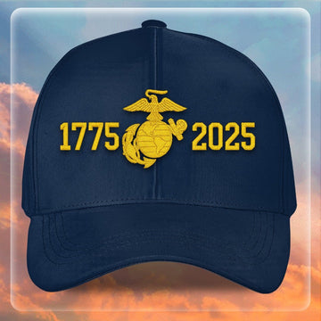 Premium USMC Embroidered Hats VPVC307851, 250th Anniversary Marine Corps Hat, Gifts For Marine Veteran, Gifts On Father's Day, Veterans Day.