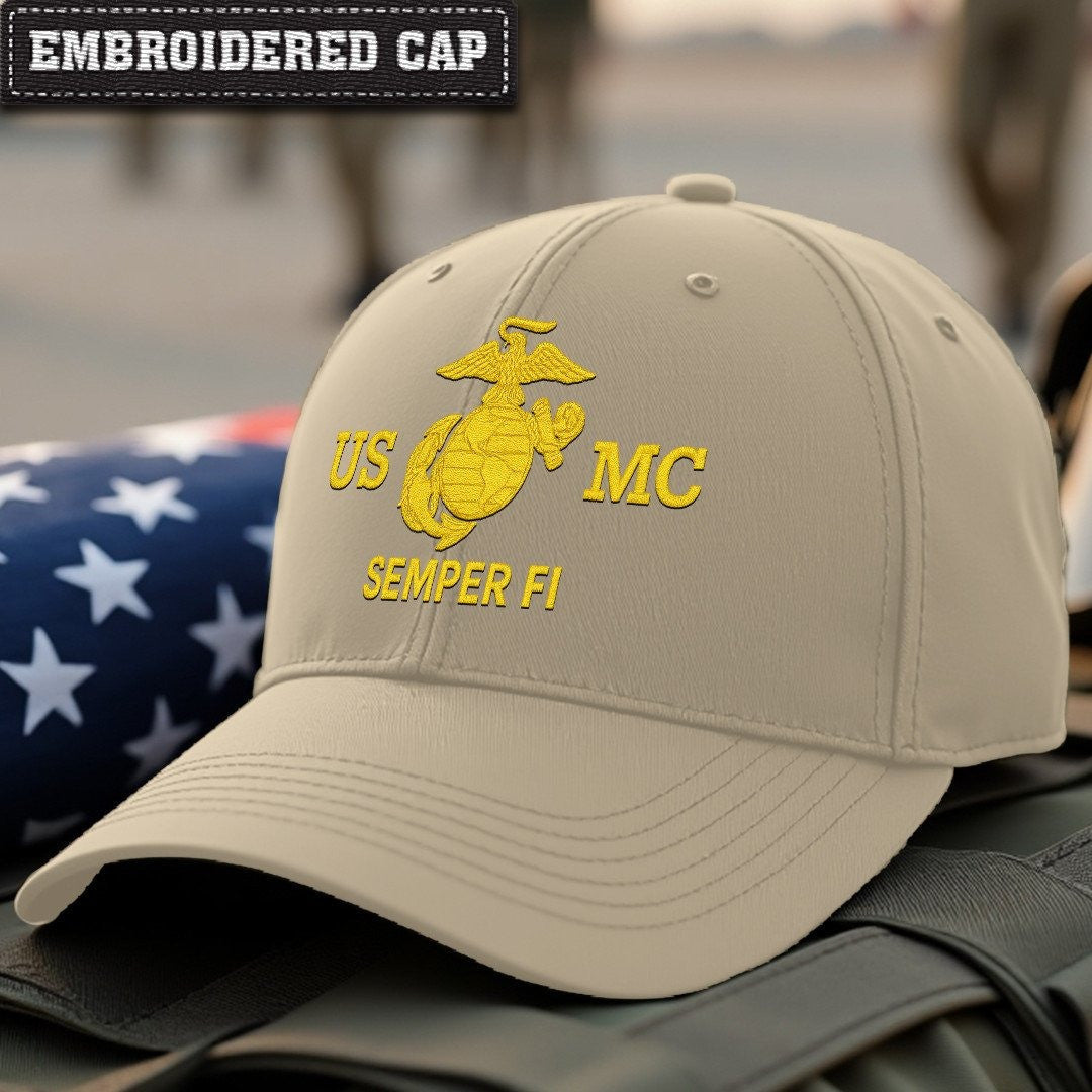 Premium USMC Embroidered Hats VPVC307854, Gifts For Marine Veteran, Gifts On Father's Day, Armed Forces Day, Independence Day, Veterans Day.