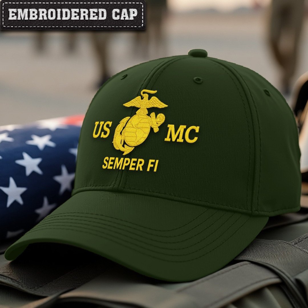 Premium USMC Embroidered Hats VPVC307855, Gifts For Marine Veteran, Gifts On Father's Day, Armed Forces Day, Independence Day, Veterans Day.