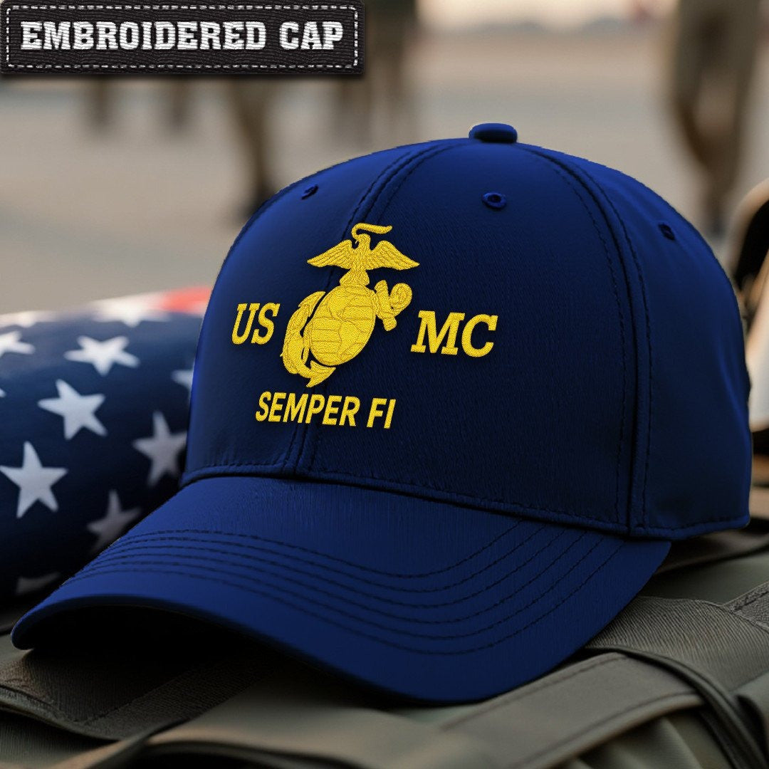 Premium USMC Embroidered Hats VPVC307856, Gifts For Marine Veteran, Gifts On Father's Day, Armed Forces Day, Independence Day, Veterans Day.