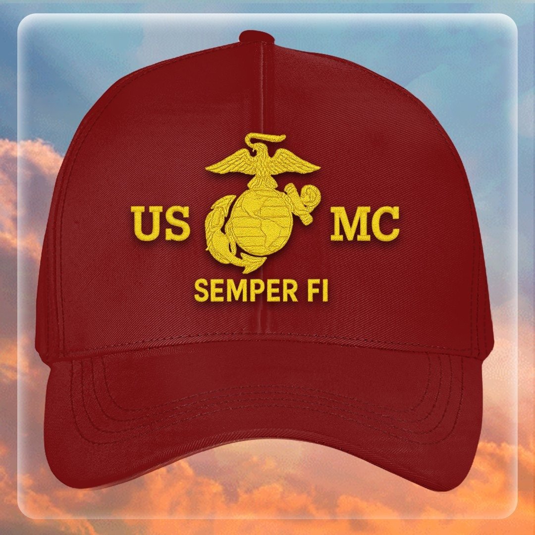 Premium USMC Embroidered Hats VPVC307857, Gifts For Marine Veteran, Gifts On Father's Day, Armed Forces Day, Independence Day, Veterans Day.