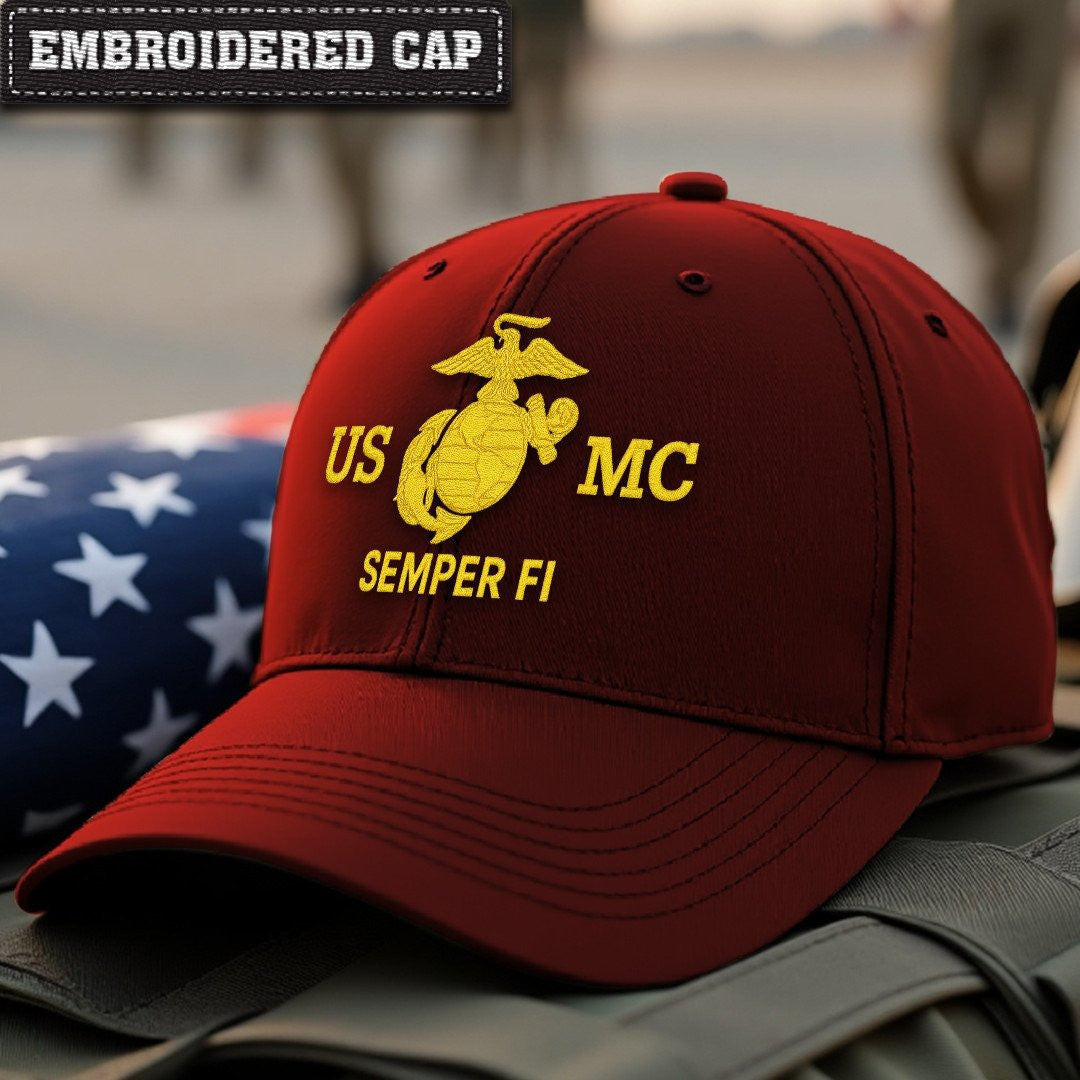 Premium USMC Embroidered Hats VPVC307857, Gifts For Marine Veteran, Gifts On Father's Day, Armed Forces Day, Independence Day, Veterans Day.
