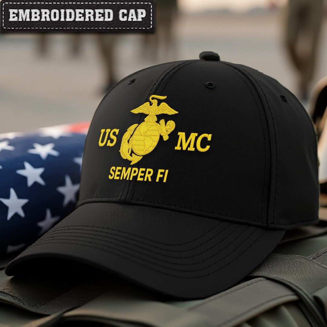 Premium USMC Embroidered Hats VPVC307858, Gifts For Marine Veteran, Gifts On Father's Day, Armed Forces Day, Independence Day, Veterans Day.