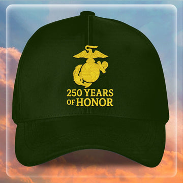 Premium USMC Embroidered Hats VPVC307860, 250th Anniversary Marine Corps Hat, Gifts For Marine Veteran, Gifts On Father's Day, Veterans Day.