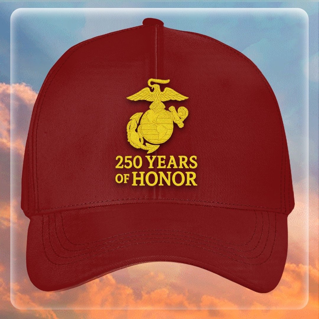 Premium USMC Embroidered Hats VPVC307862, 250th Anniversary Marine Corps Hat, Gifts For Marine Veteran, Gifts On Father's Day, Veterans Day.