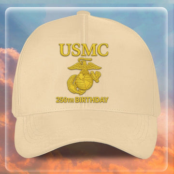 Premium USMC Embroidered Hats VPVC307864, 250th Anniversary Marine Corps Hat, Gifts For Marine Veteran, Gifts On Father's Day, Veterans Day.