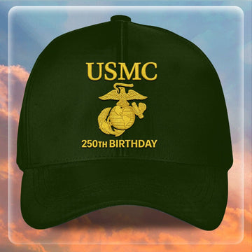 Premium USMC Embroidered Hats VPVC307865, 250th Anniversary Marine Corps Hat, Gifts For Marine Veteran, Gifts On Father's Day, Veterans Day.