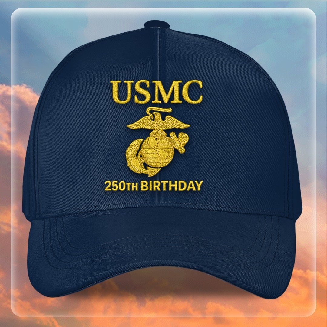 Premium USMC Embroidered Hats VPVC307866, 250th Anniversary Marine Corps Hat, Gifts For Marine Veteran, Gifts On Father's Day, Veterans Day.