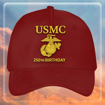 Premium USMC Embroidered Hats VPVC307867, 250th Anniversary Marine Corps Hat, Gifts For Marine Veteran, Gifts On Father's Day, Veterans Day.