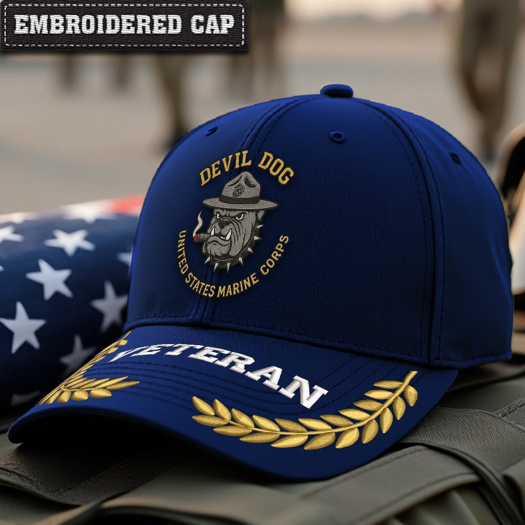 Premium USMC Embroidered Hats VPVC307869, Gifts For Marine Veteran, Gifts On Father's Day, Armed Forces Day, Independence Day, Veterans Day.