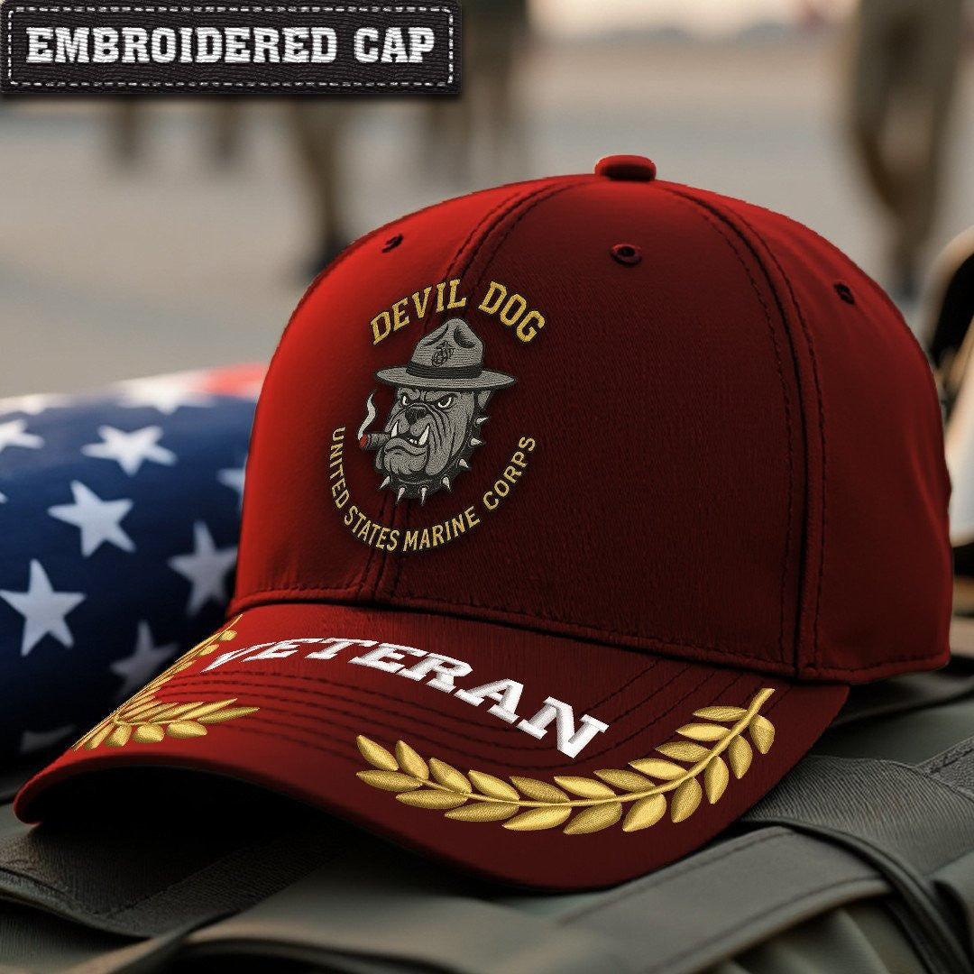 Premium USMC Embroidered Hats VPVC307870, Gifts For Marine Veteran, Gifts On Father's Day, Armed Forces Day, Independence Day, Veterans Day.