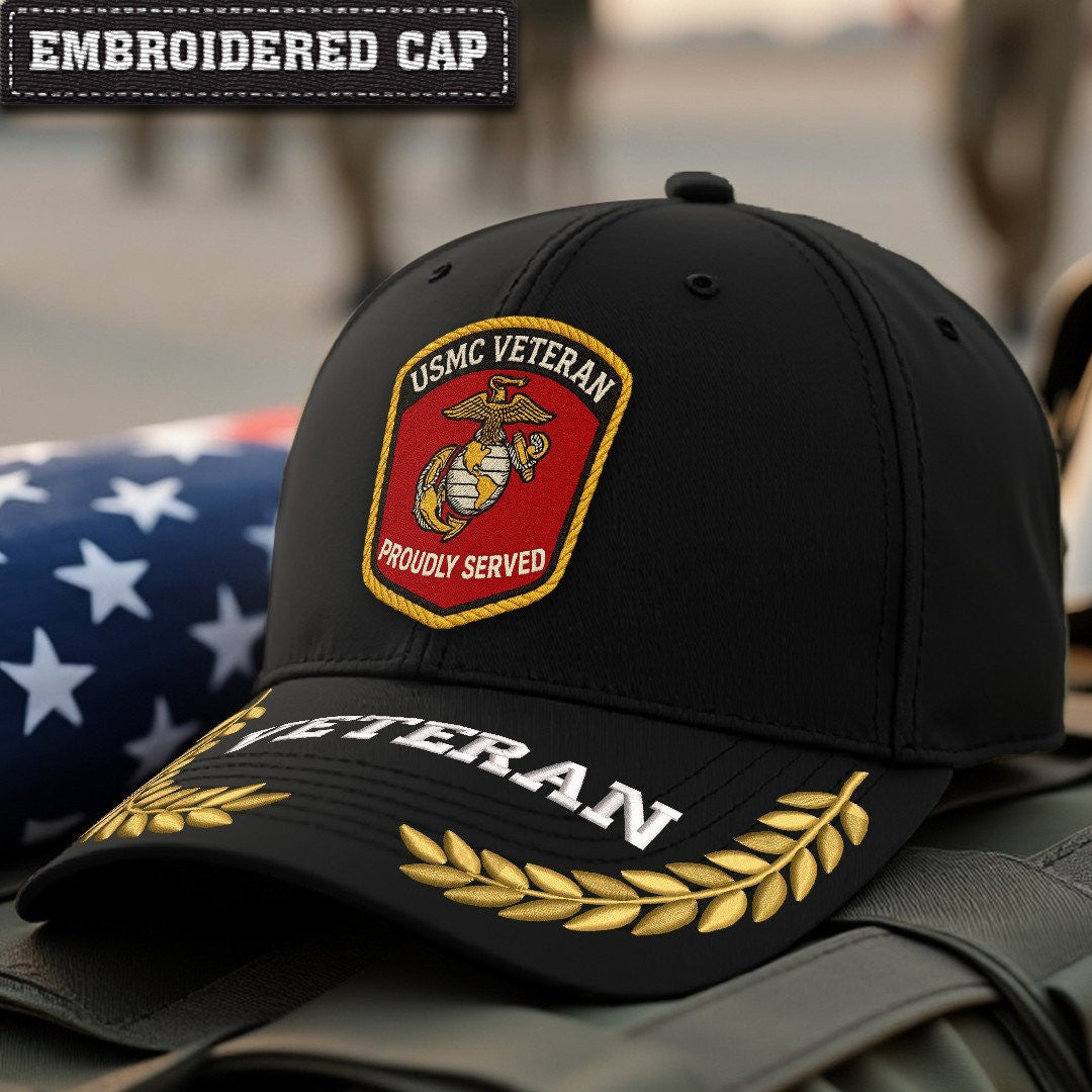 Premium USMC Embroidered Hats VPVC307884, Gifts For Marine Veteran, Gifts On Father's Day, Armed Forces Day, Independence Day, Veterans Day.