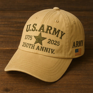 Premium 250th Anniversary Of The Army Embroidered Hats VPVC307946, Gifts For Army Veteran, Gifts On Father's Day, Independence Day, Veterans Day.