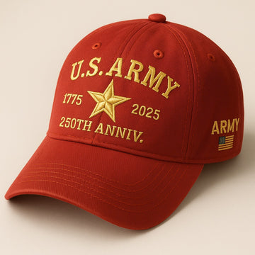 Premium 250th Anniversary Of The Army Embroidered Hats VPVC307951, Gifts For Army Veteran, Gifts On Father's Day, Armed Forces Day, Veterans Day.