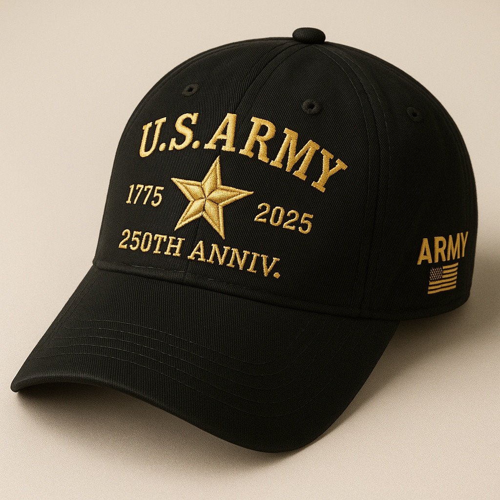 Premium 250th Anniversary Of The Army Embroidered Hats VPVC307953, Gifts For Army Veteran, Gifts On Father's Day, Armed Forces Day, Veterans Day.
