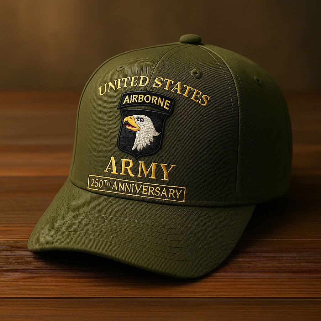 Premium 250th Anniversary Of The Army Embroidered Hats VPVC307959, Gifts For Army Veteran, Gifts On Father's Day, Armed Forces Day, Veterans Day.