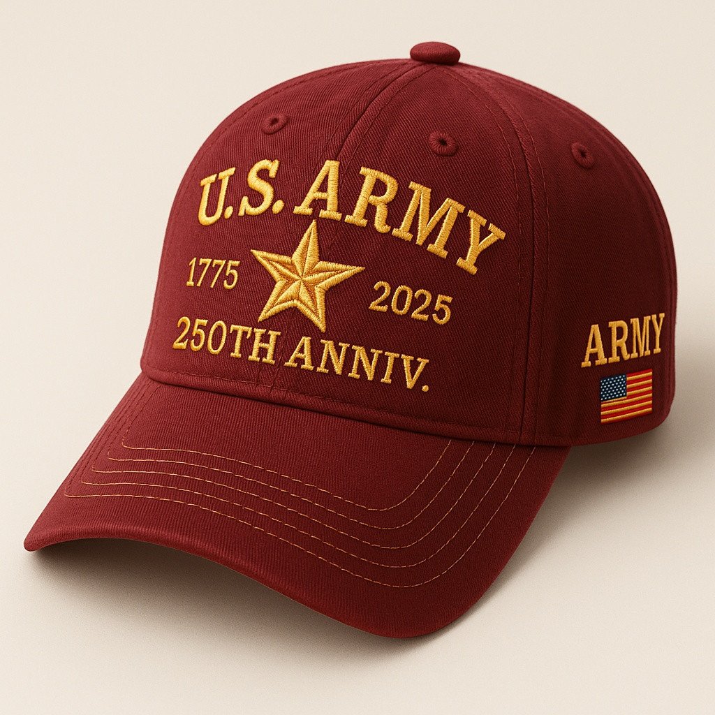 Premium 250th Anniversary Of The Army Embroidered Hats VPVC307960, Gifts For Army Veteran, Gifts On Father's Day, Armed Forces Day, Veterans Day.