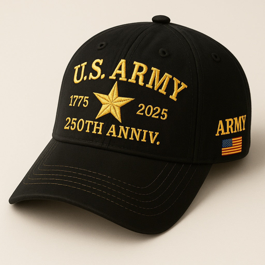 Premium 250th Anniversary Of The Army Embroidered Hats VPVC307961, Gifts For Army Veteran, Gifts On Father's Day, Armed Forces Day, Veterans Day.