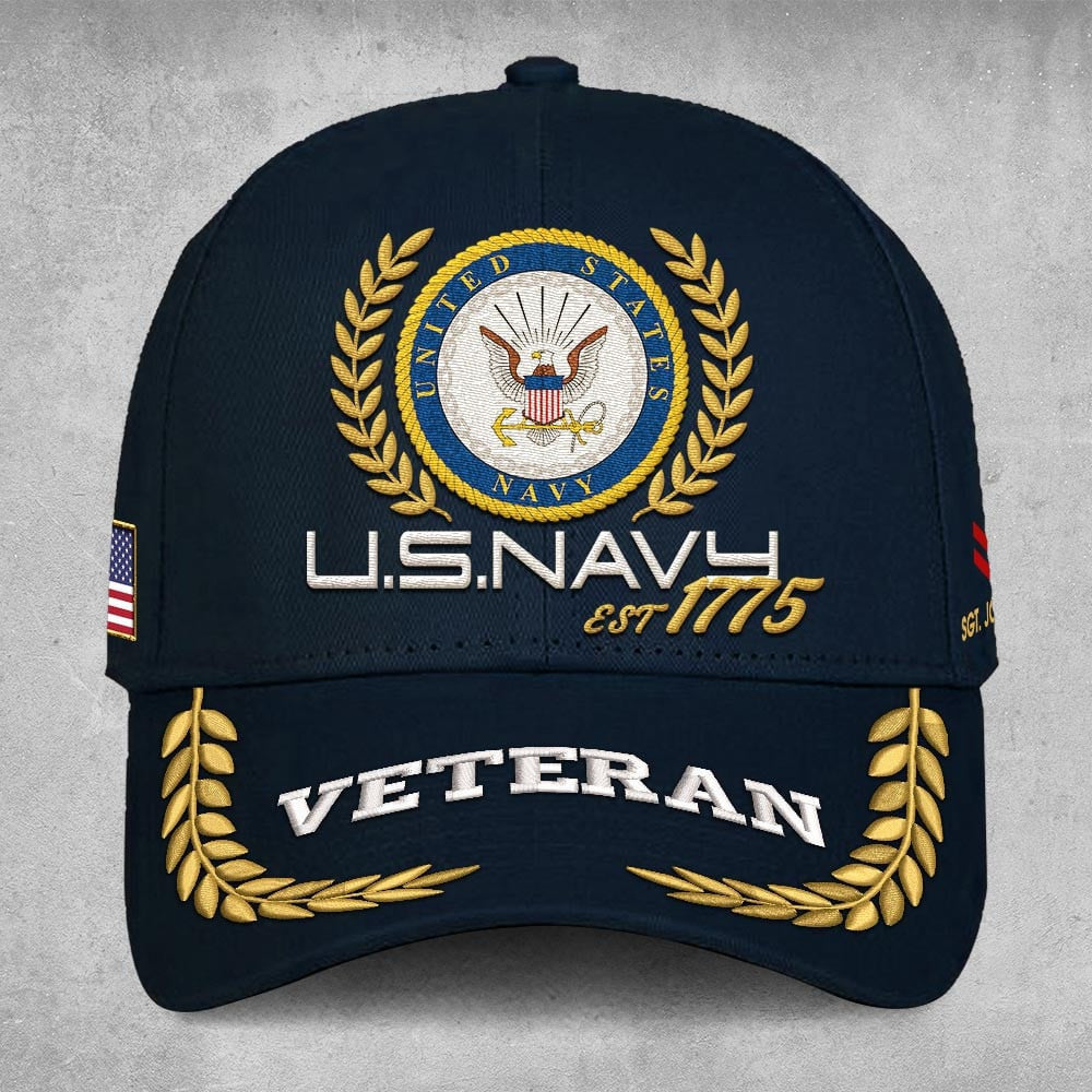 Premium Custom US Navy Embroidered Hats VPVC307964, Gifts For Navy Veteran, Gifts On Father's Day, Armed Forces Day, Independence Day, Veterans Day.