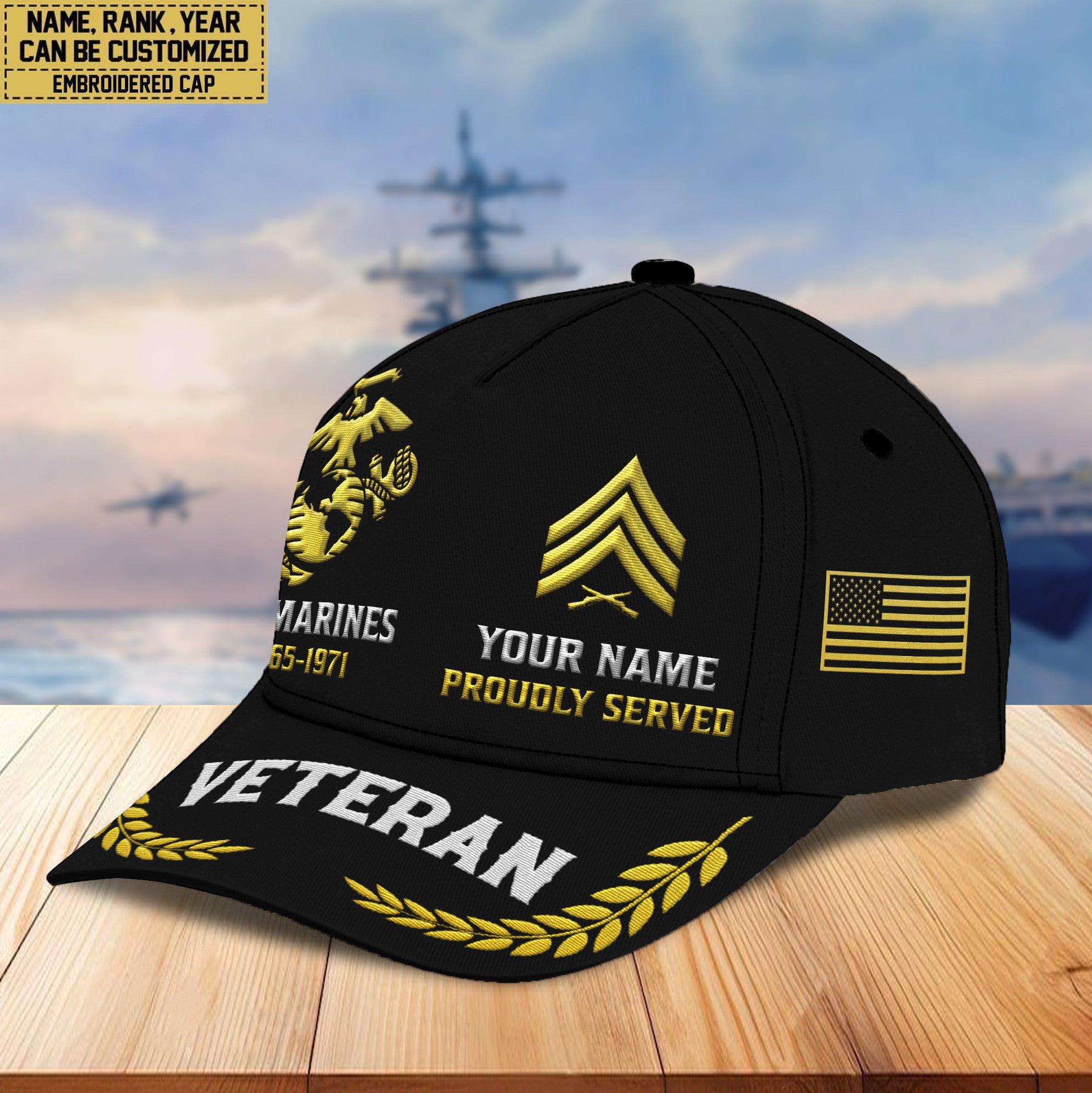 Premium Custom USMC Embroidered Hats VPVC307703, Gifts For Marine Veteran, Best Gifts On Father's Day, Armed Forces Day, Independence Day, Veterans Day.