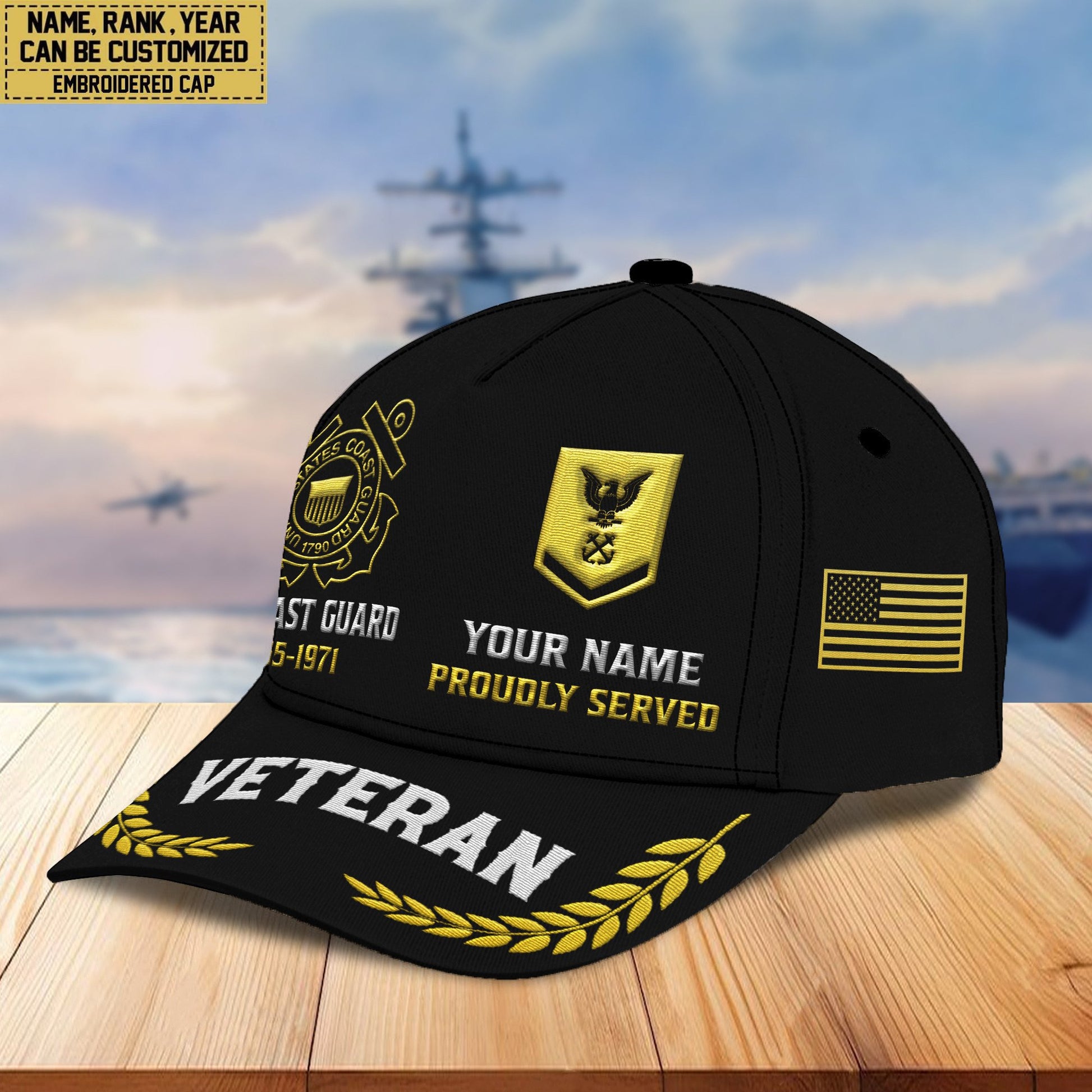 Premium Custom USCG Embroidered Hats VPVC307705, Gifts For Coast Guard Veteran, Best Gifts On Father's Day, Armed Forces Day, Independence Day, Veterans Day.