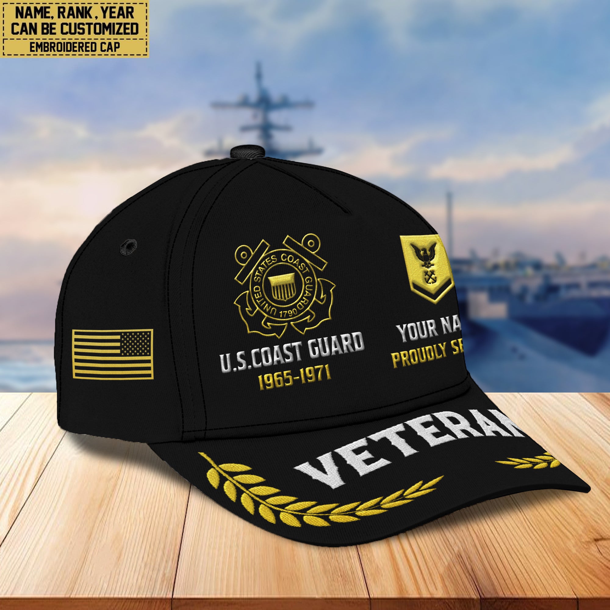 Premium Custom USCG Embroidered Hats VPVC307705, Gifts For Coast Guard Veteran, Best Gifts On Father's Day, Armed Forces Day, Independence Day, Veterans Day.