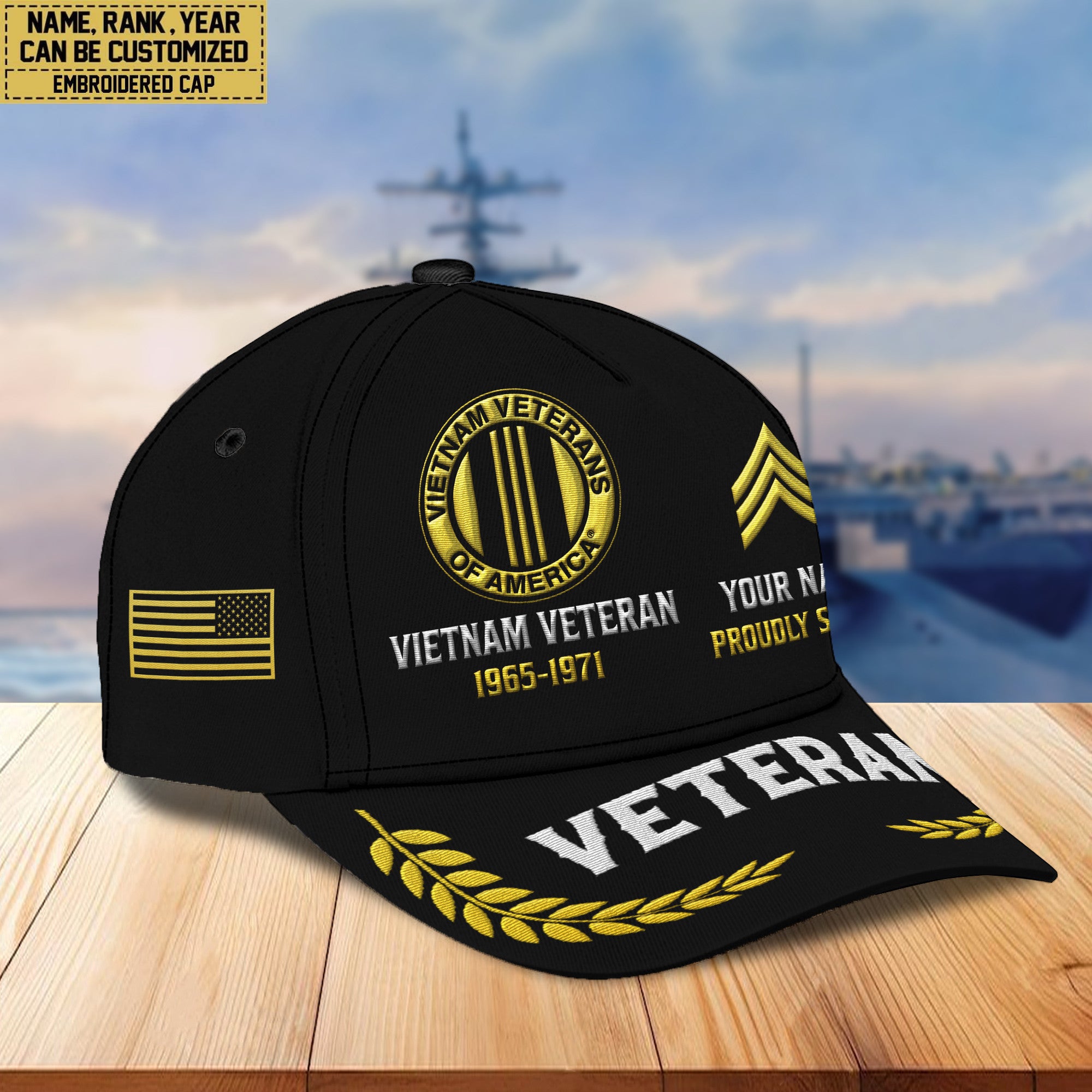 Premium Custom Vietnam Veteran Embroidered Hats VPVC307706, Gifts For Vietnam Veteran, Best Gifts On Father's Day, Armed Forces Day, Independence Day, Veterans Day.