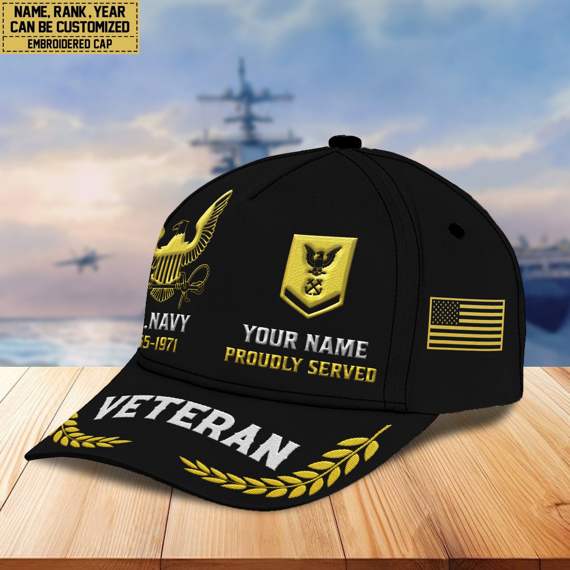 Premium Custom US Navy Embroidered Hats VPVC307702, Gifts For Navy Veteran, Best Gifts On Father's Day, Armed Forces Day, Independence Day, Veterans Day.