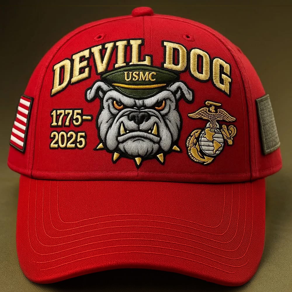Premium USMC Embroidered Hats VPVC308108, 250th Anniversary Marine Corps Hat, Gifts For Marine Veteran, Gifts On Father's Day, Veterans Day.