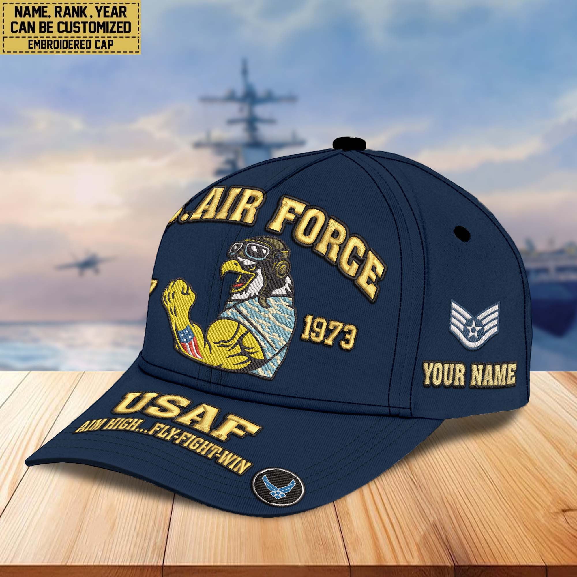 Premium Custom Name, Rank, US Veterans Embroidered Hats CPVC030701, Gift For US Veterans, Gifts On Father's Day, Armed Forces Day, Veterans Day.