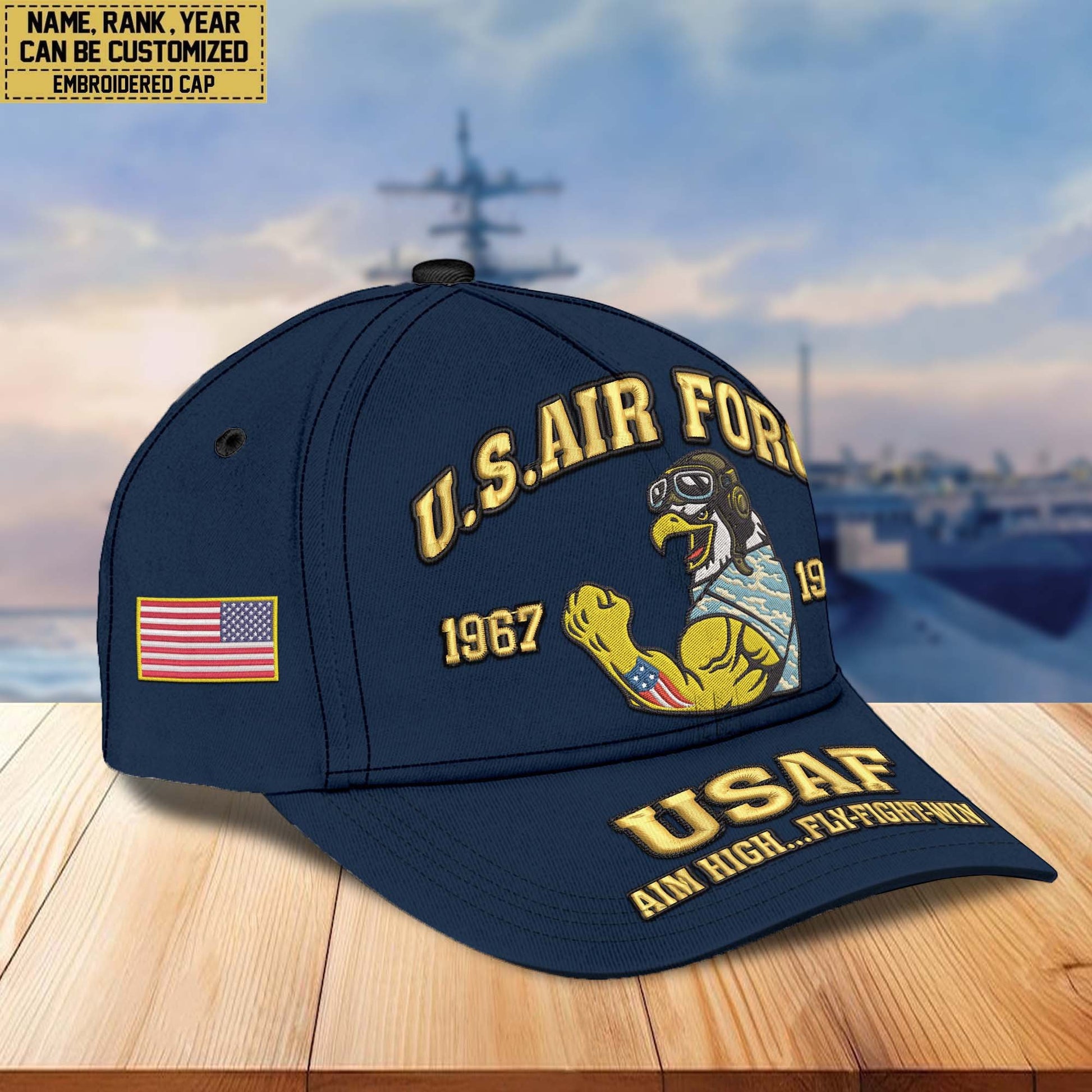 Premium Custom Name, Rank, US Veterans Embroidered Hats CPVC030701, Gift For US Veterans, Gifts On Father's Day, Armed Forces Day, Veterans Day.