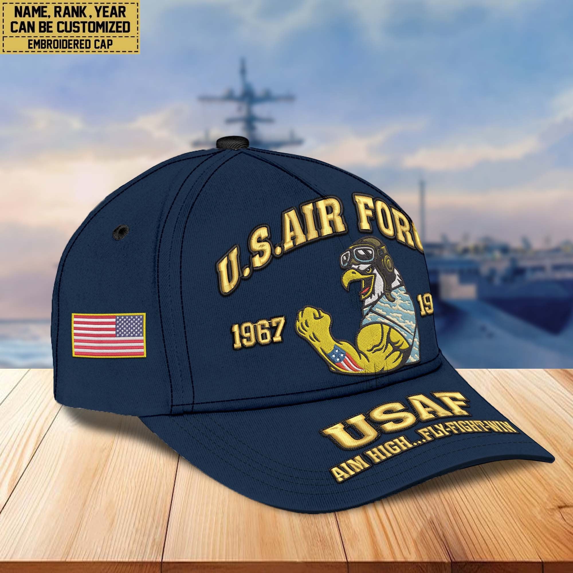 Premium Custom Name, Rank, US Veterans Embroidered Hats CPVC030701, Gift For US Veterans, Gifts On Father's Day, Armed Forces Day, Veterans Day.