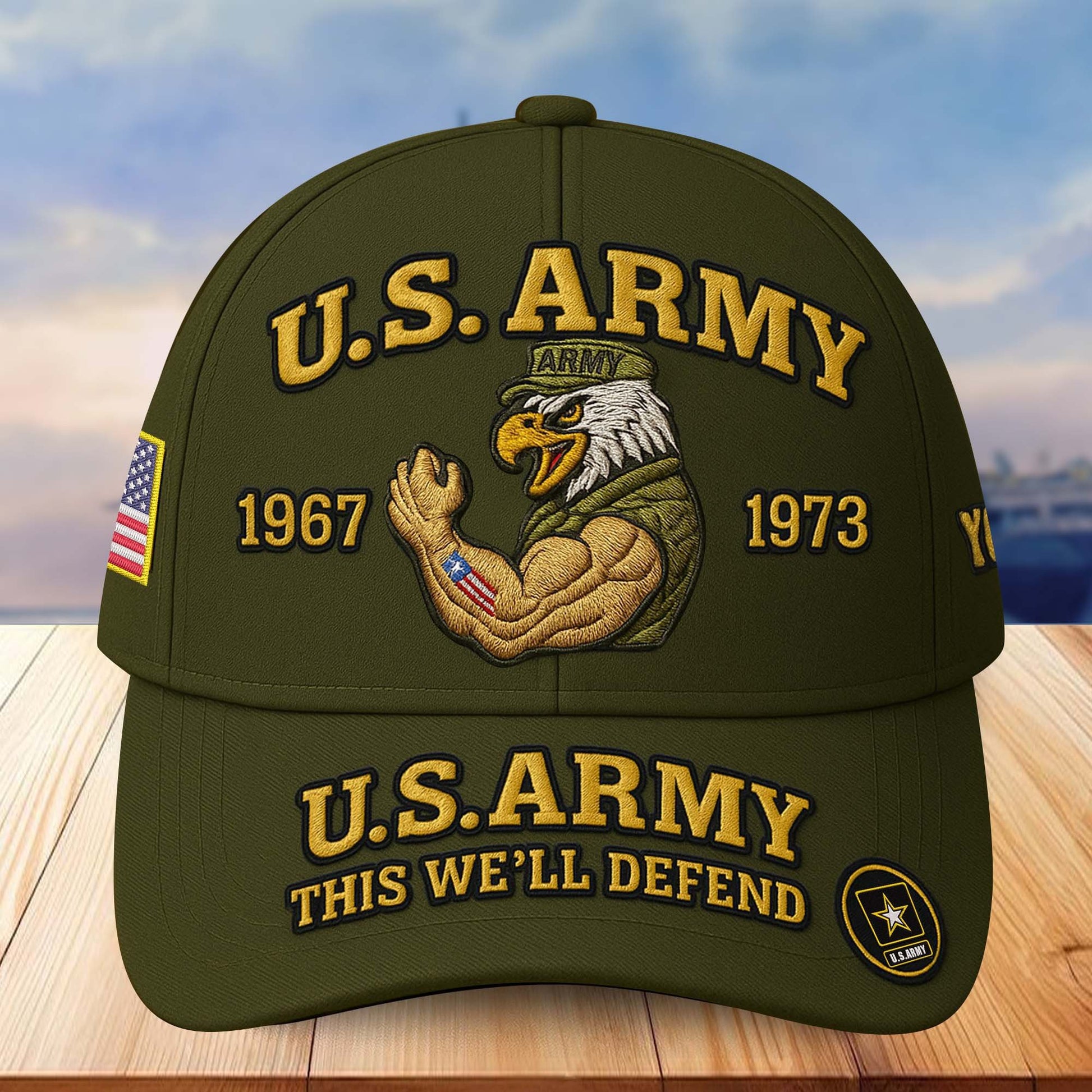 Premium Custom Name, Rank, US Veterans Embroidered Hats CPVC030701, Gift For US Veterans, Gifts On Father's Day, Armed Forces Day, Veterans Day.