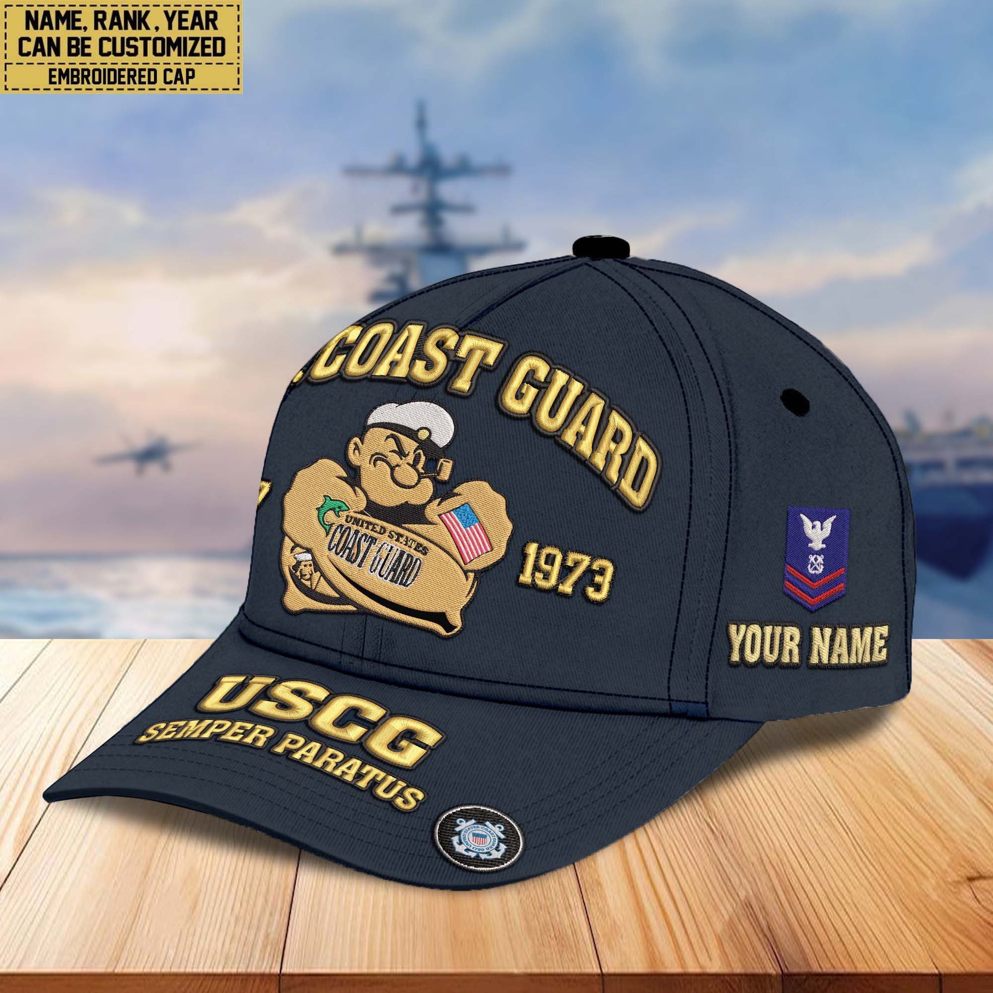 Premium Custom Name, Rank, US Veterans Embroidered Hats CPVC030701, Gift For US Veterans, Gifts On Father's Day, Armed Forces Day, Veterans Day.