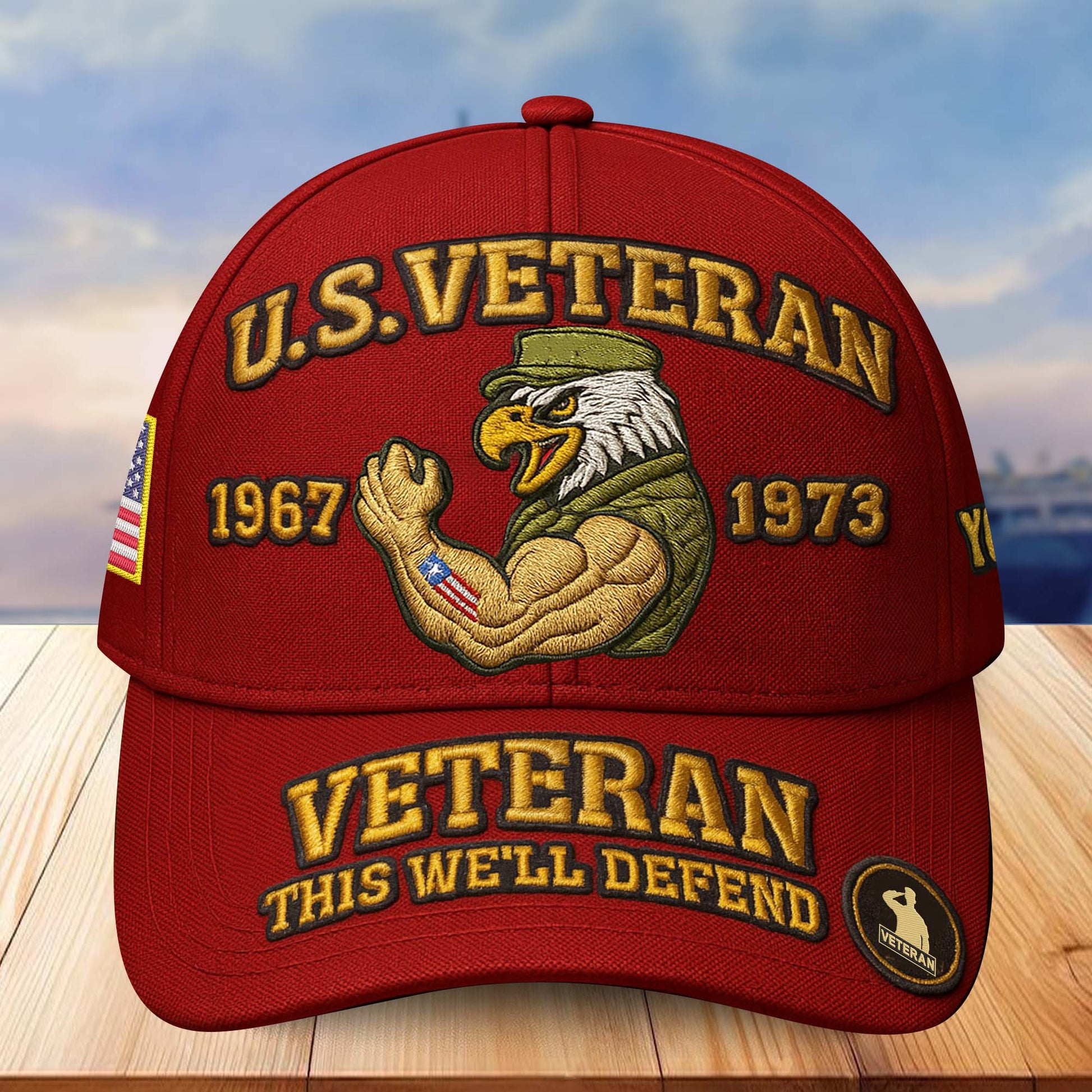 Premium Custom Name, Rank, US Veterans Embroidered Hats CPVC030701, Gift For US Veterans, Gifts On Father's Day, Armed Forces Day, Veterans Day.