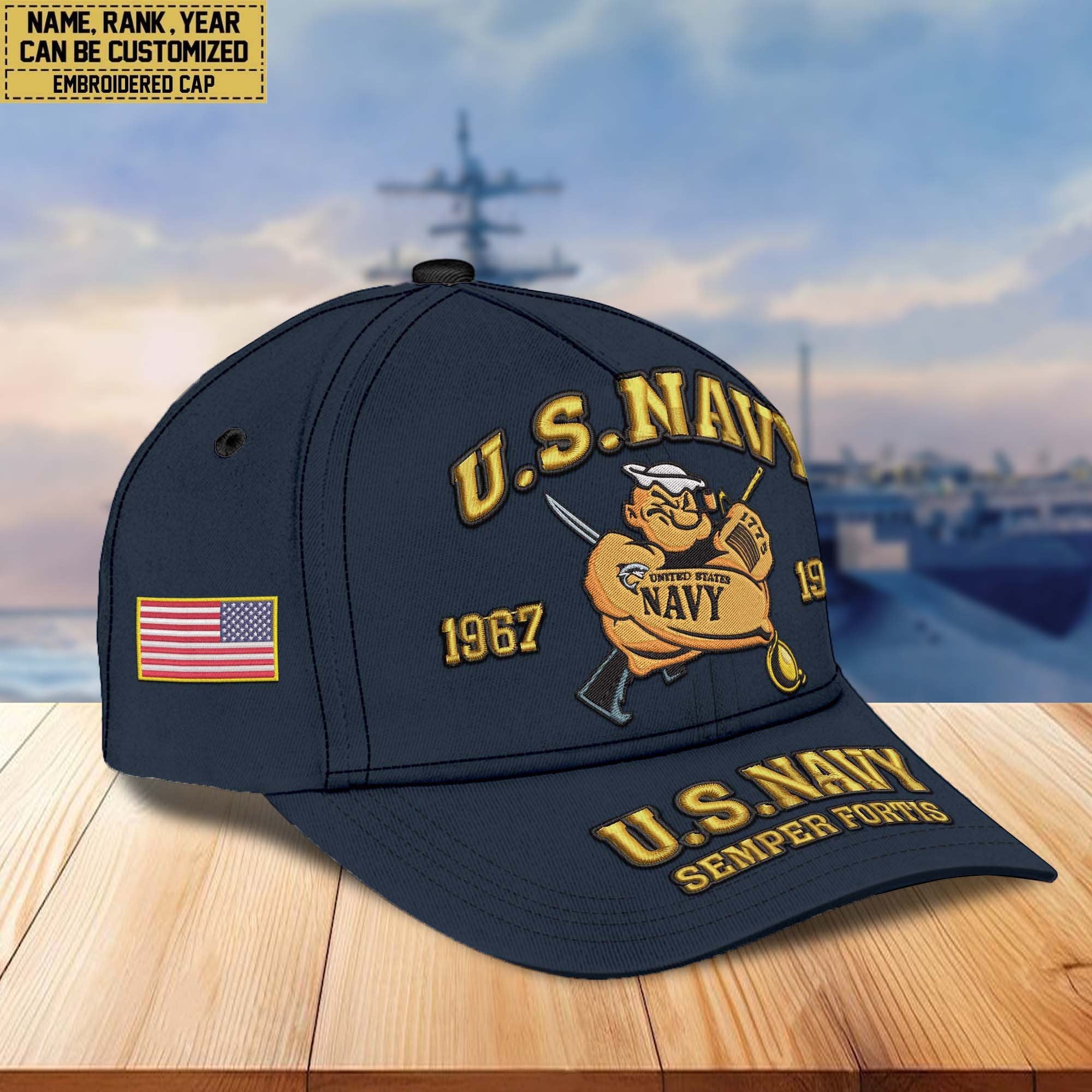 Premium Custom Name, Rank, US Veterans Embroidered Hats CPVC030701, Gift For US Veterans, Gifts On Father's Day, Armed Forces Day, Veterans Day.
