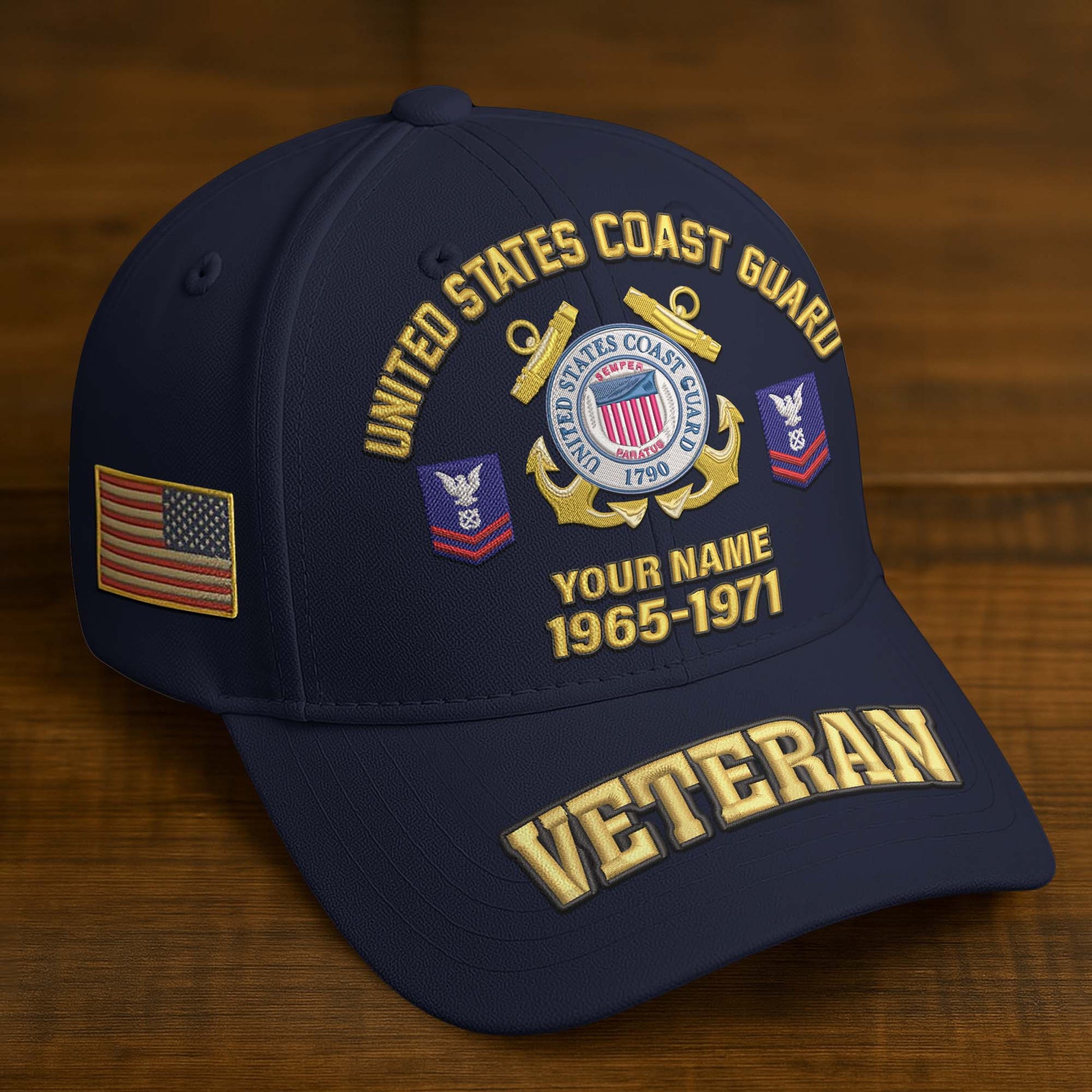 Premium Custom Name, Rank, Year, US Veterans Embroidered Hats BPVC300601, Gift For US Veterans, Gifts On Father's Day, Armed Forces Day, Veterans Day.