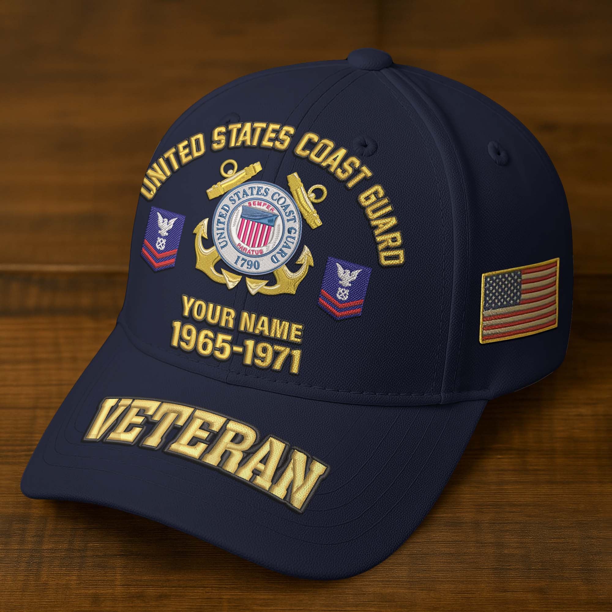 Premium Custom Name, Rank, Year, US Veterans Embroidered Hats BPVC300601, Gift For US Veterans, Gifts On Father's Day, Armed Forces Day, Veterans Day.