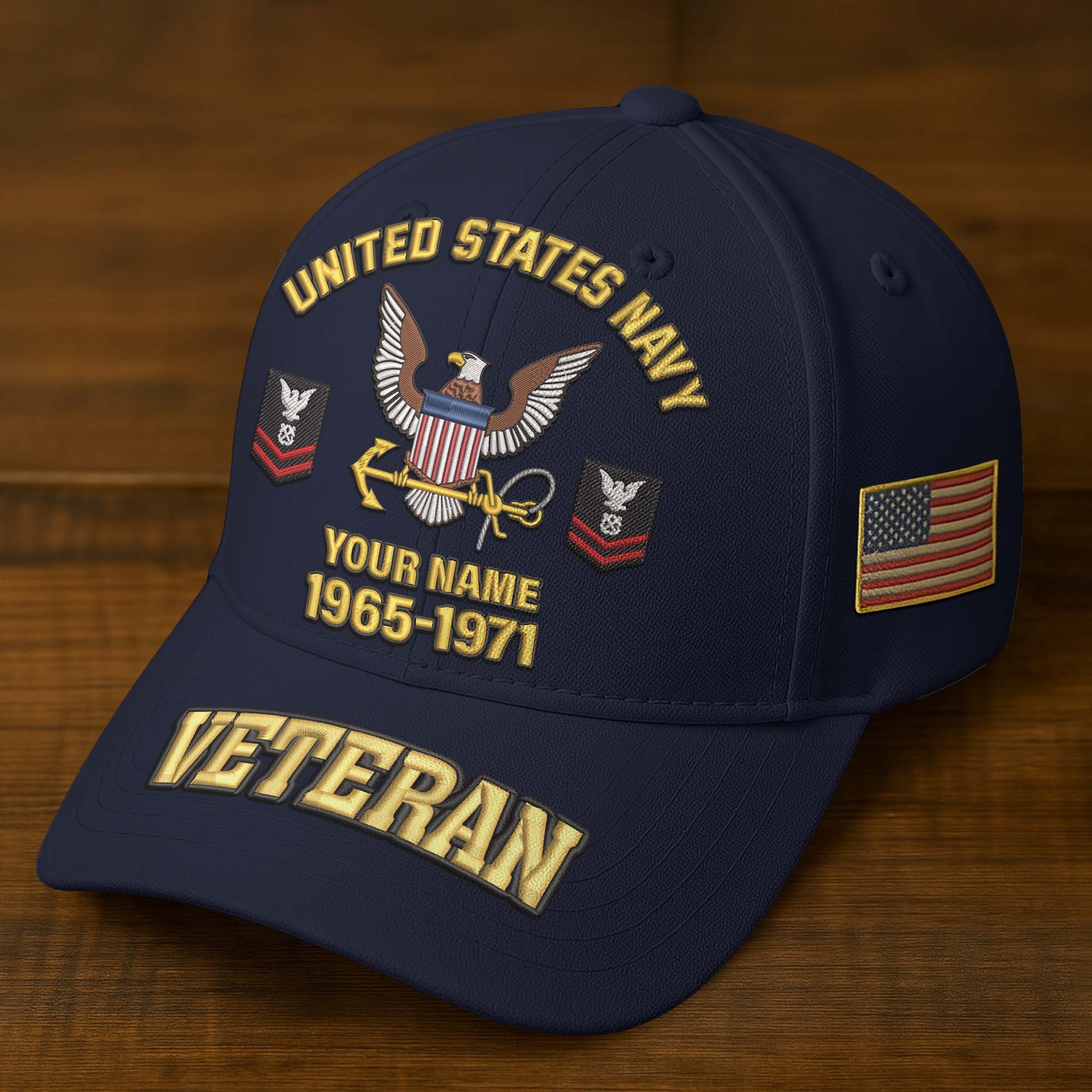Premium Custom Name, Rank, Year, US Veterans Embroidered Hats BPVC300601, Gift For US Veterans, Gifts On Father's Day, Armed Forces Day, Veterans Day.