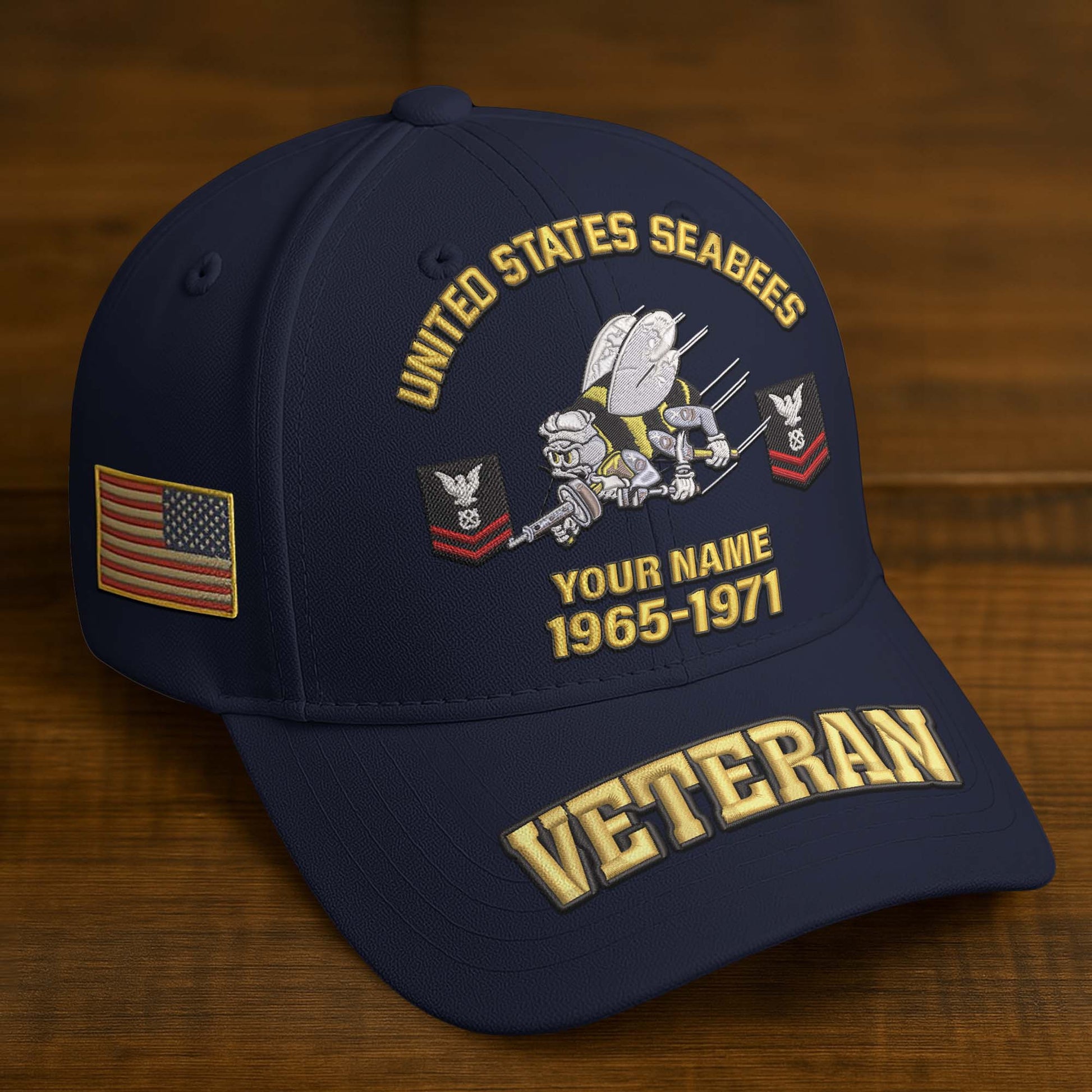 Premium Custom Name, Rank, Year, US Veterans Embroidered Hats BPVC300601, Gift For US Veterans, Gifts On Father's Day, Armed Forces Day, Veterans Day.