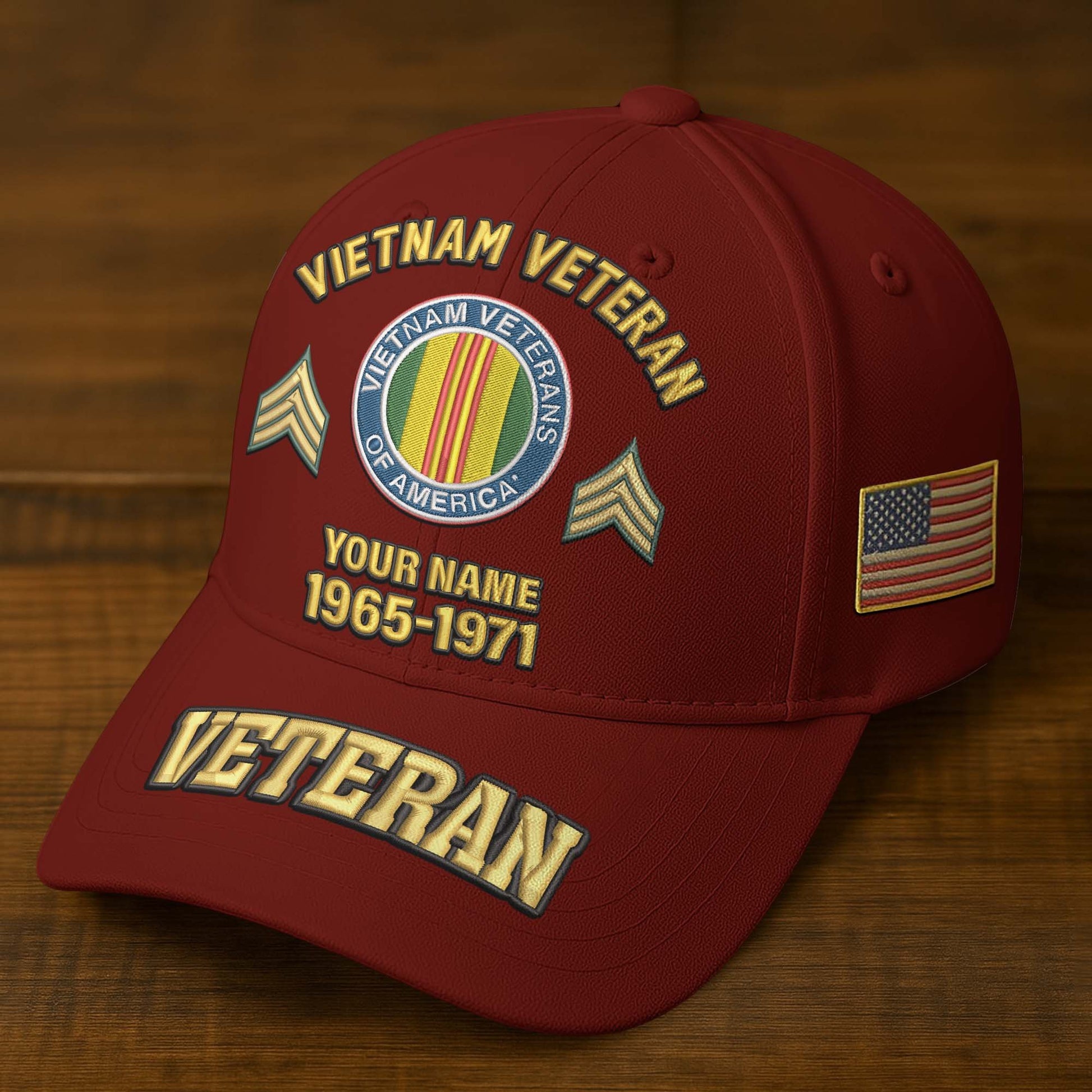 Premium Custom Name, Rank, Year, US Veterans Embroidered Hats BPVC300601, Gift For US Veterans, Gifts On Father's Day, Armed Forces Day, Veterans Day.